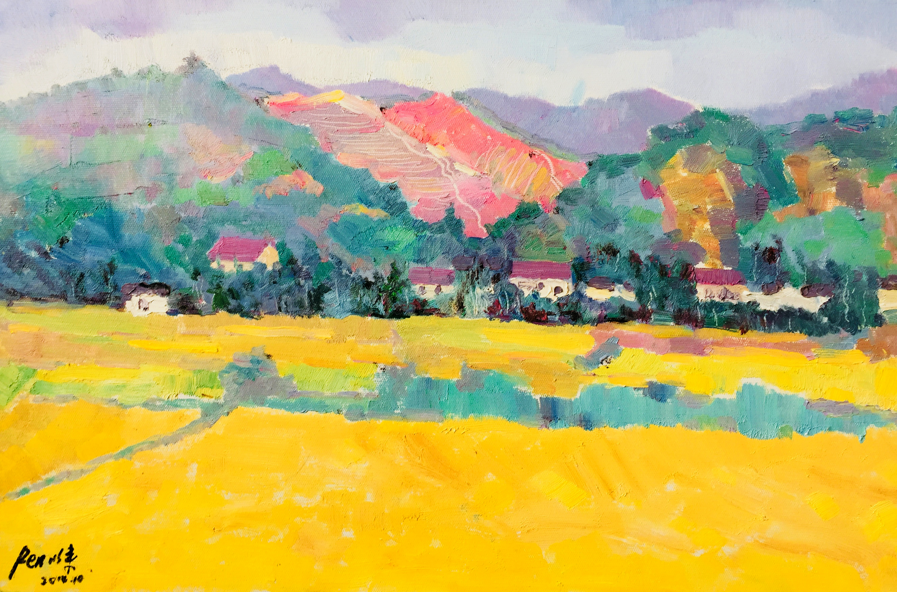 《稻田》40x60cm