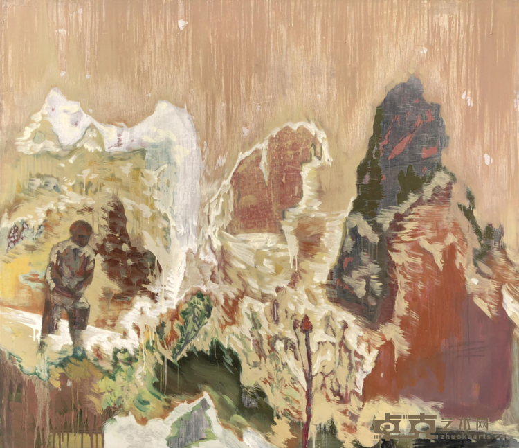 《穴居-海德格尔在郊外》 李华相 130x150cm 2017年 布面油画