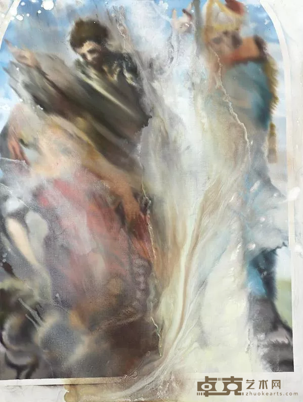 《丁托列托变奏曲-圣路易，圣乔治与公主7》 乔治·R·庞贝 180x150cm 2018年 布面油彩