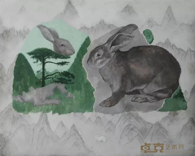 《游黄山》 汪燎 80x100cm 2018年 布面丙烯