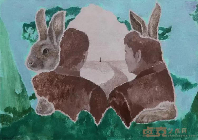 《快到中年的忧郁》 汪燎 45x60cm 2018年 布面丙烯