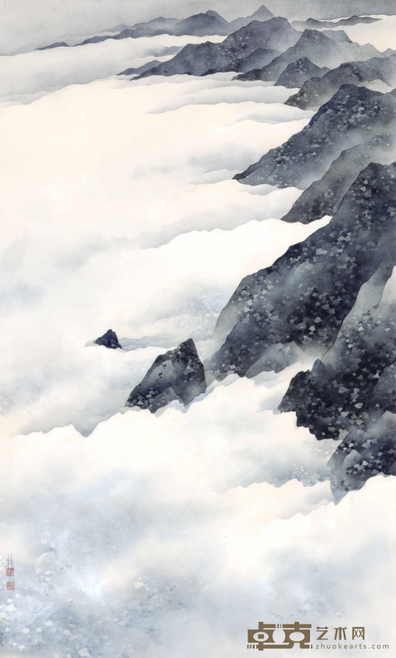 《藏云之六》 陈鏡田 103x62cm 2013年 水墨设色纸本