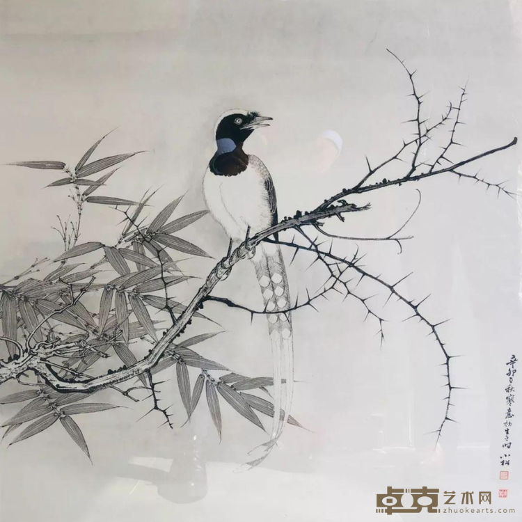 《绶带竹枝》 苏小松 68x69cm