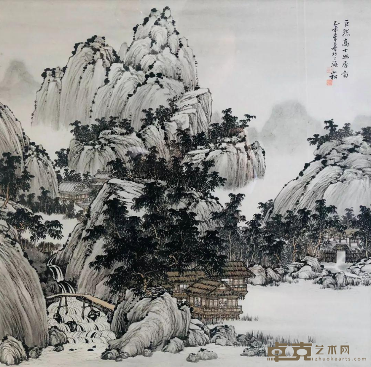《巨然高士幽居图》 苏小松 42x48cm
