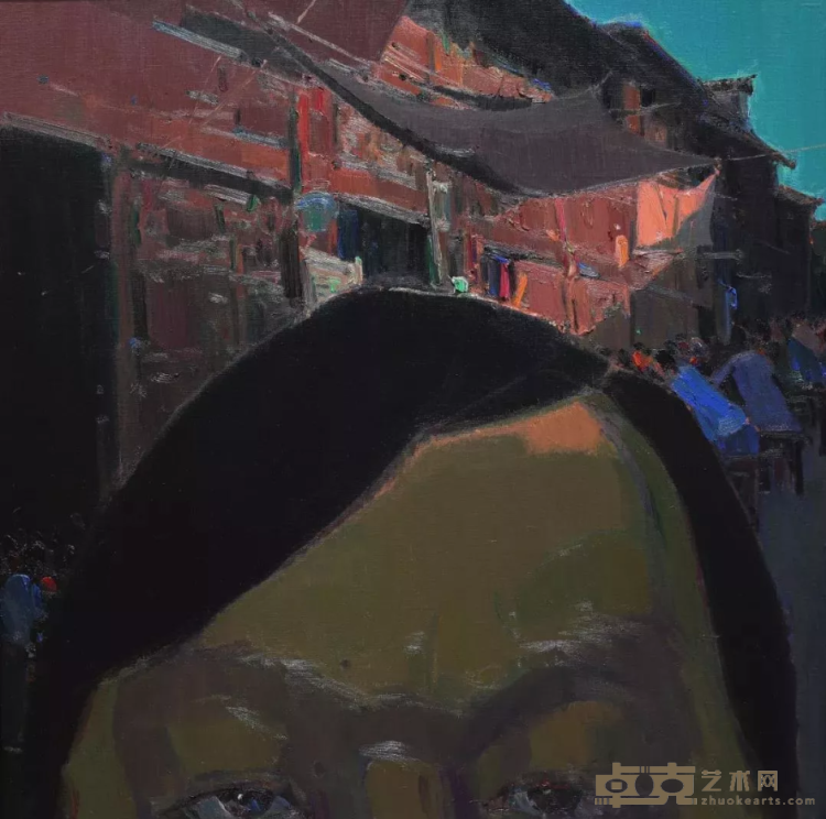 《返乡游记-游埠老街 (8)》 宋永进 80x80cm 2018年 布面油画