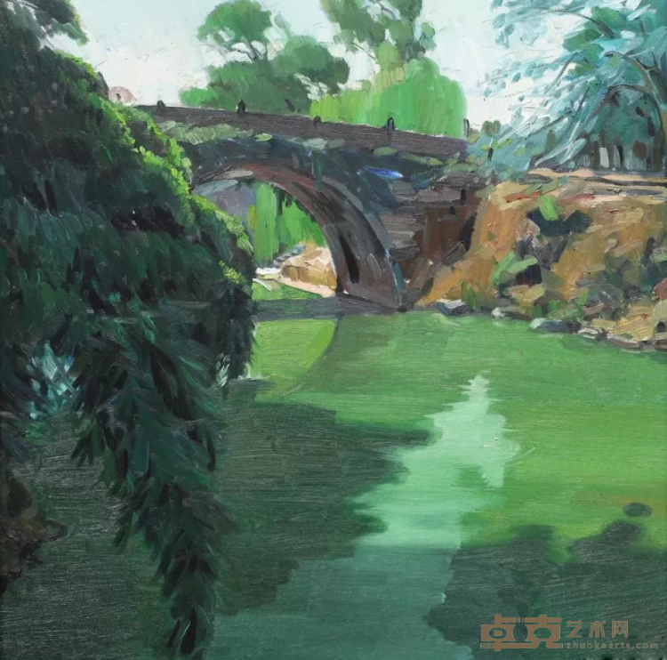 《永济桥》 李垚辰 80x80cm 2018年 布面油彩