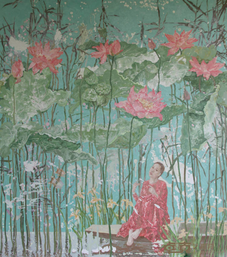 《踏歌行-夏雨》 李蕾 190x180cm 2015年 布面油画