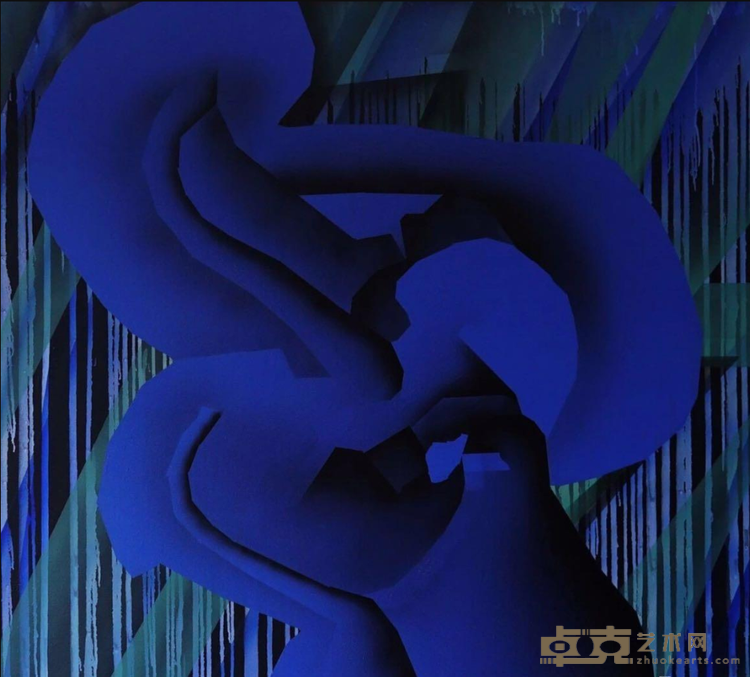 《结合4》 梁浩杰 130×120cm 2019年 布面丙烯