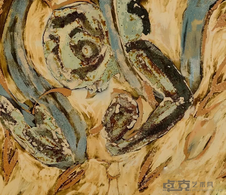 《鹿园·六联幅（局部）》 唐明修 60x60cmx6 1987-1988年 大漆、木板