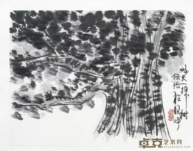 《好大一棵树》 戴明贤 55x75cm 2018年 纸本设色