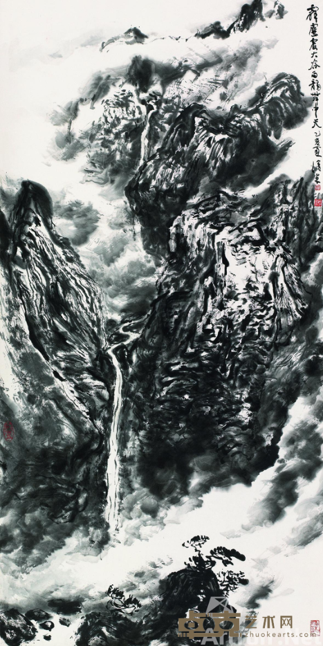 《白龙舞中天》 周沧米 137x69cm 1995年