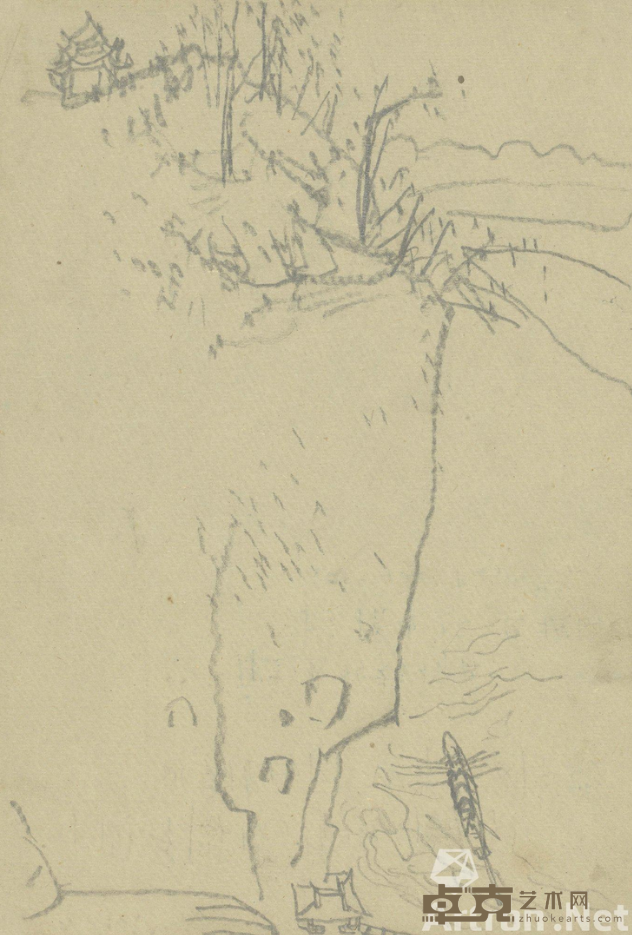 《峡江行舟》 周沧米 18x13cm 1963年