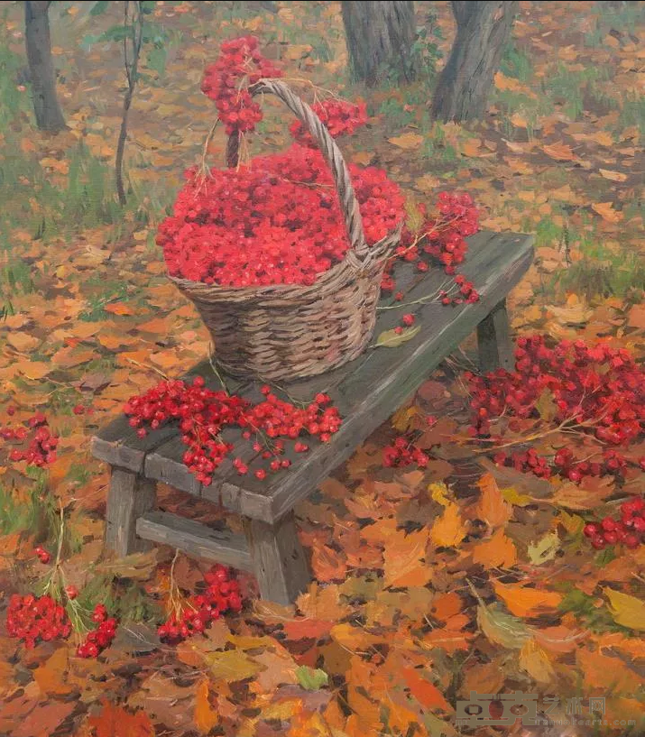 《大红色野果》 斯坦尼斯拉夫·亚历山大罗维奇·勃鲁西洛夫 80x70cm 2016年 布面
