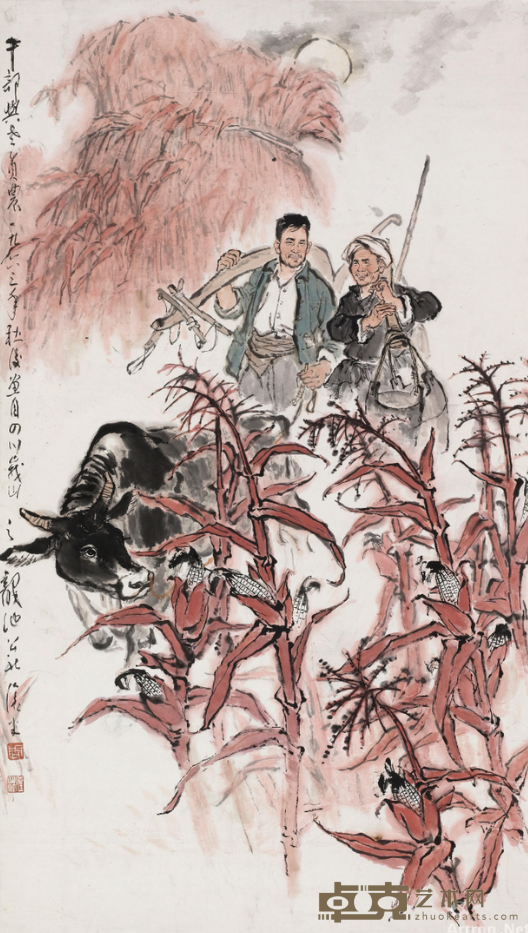 《干部与老农》 周沧米 138x80cm 1963年