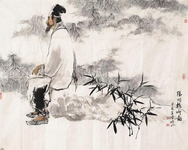 阳明格竹图