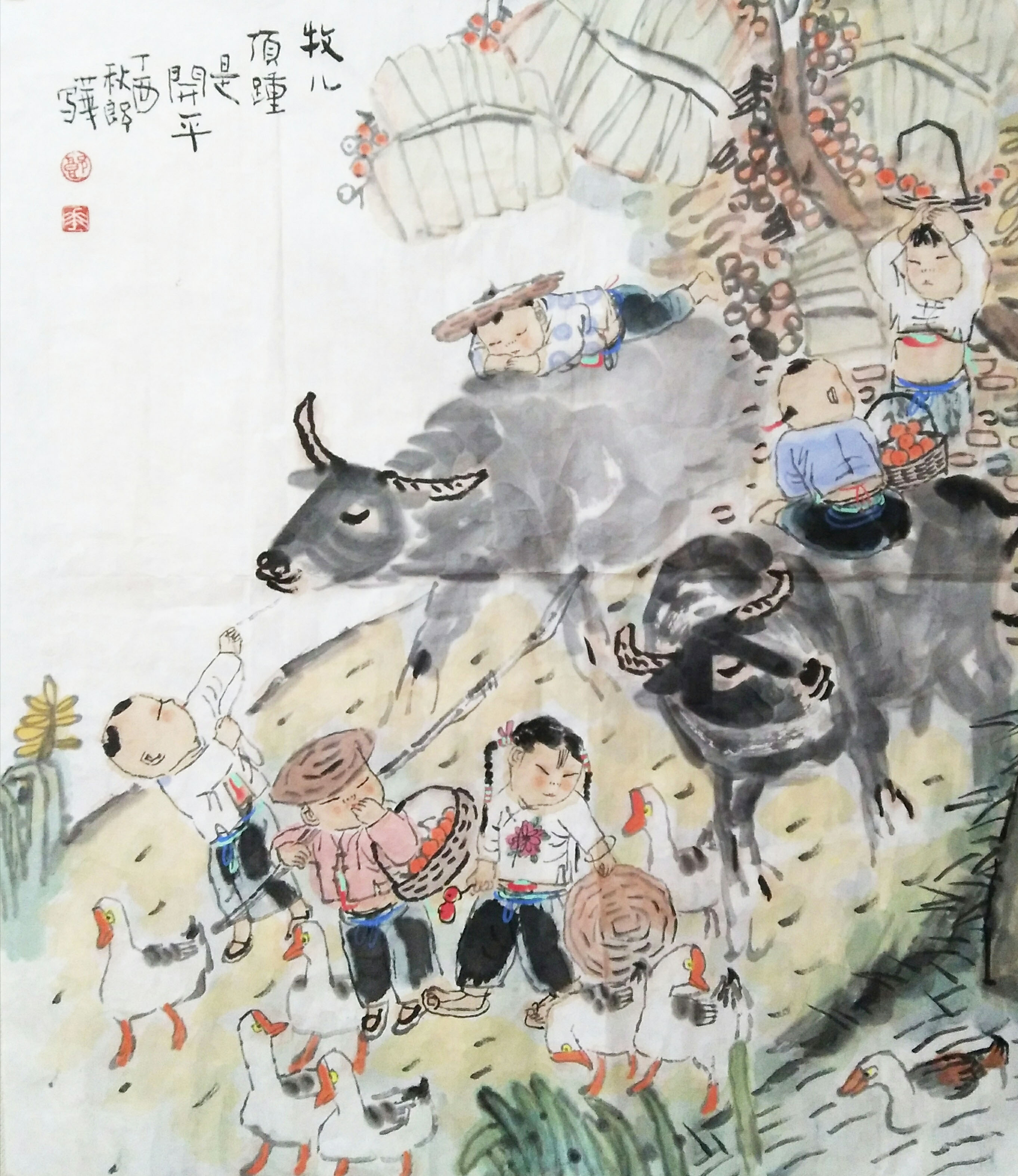 牧童顶踵是开平69x69cm