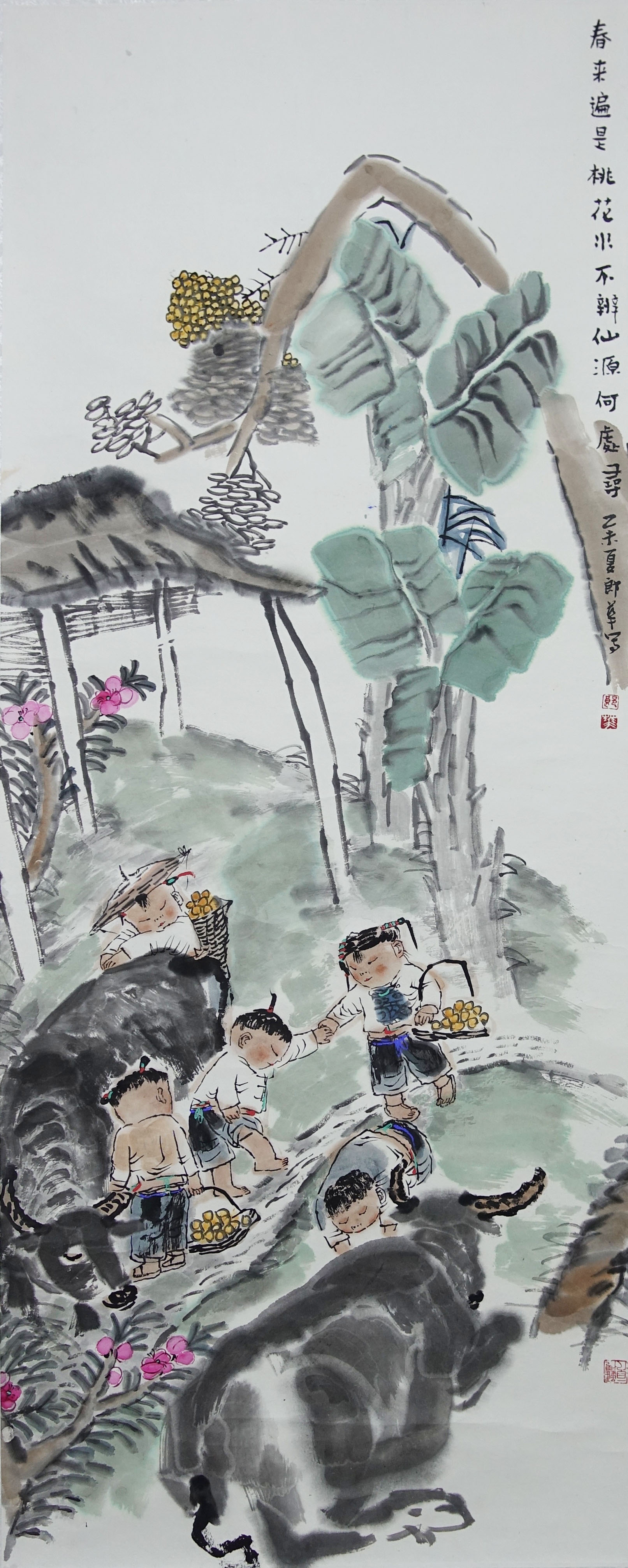春来遍是桃花水138x69cm