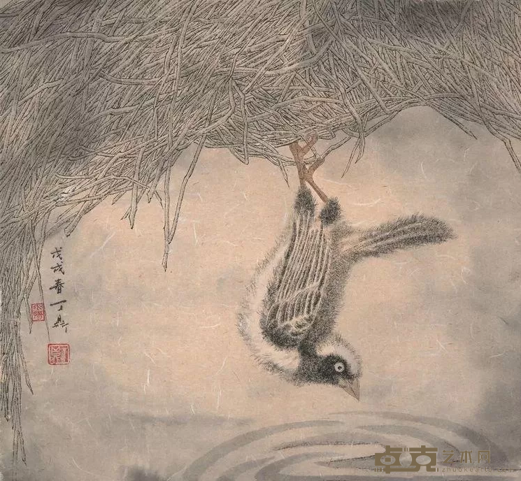 《巢3》 丁鼎 40x40cm 纸本水墨