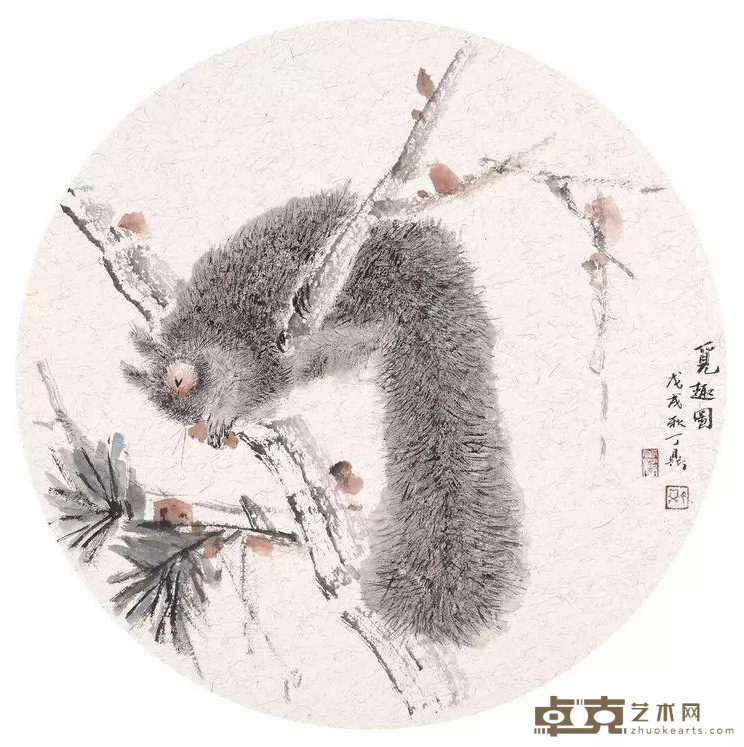 《觅趣图之一》 丁鼎 50x50cm 2018年 纸本水墨