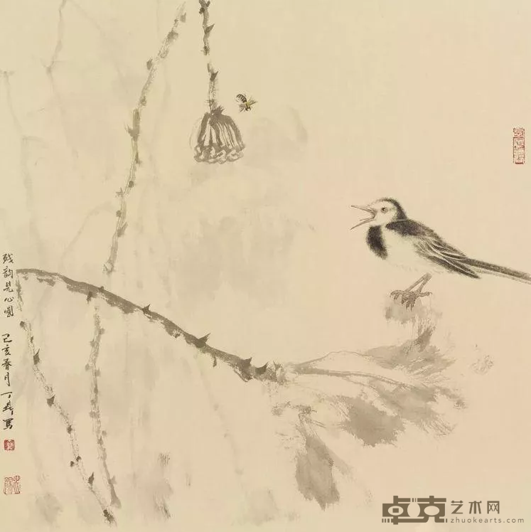 《残韵见心图》 丁鼎 60x60cm 2019年 纸本水墨