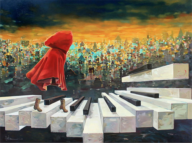 11_2019AArt画廊荟萃展区：锦瑟画廊_惠唯_城市密码_2018  90x120cm_布面油画_2018年 副本