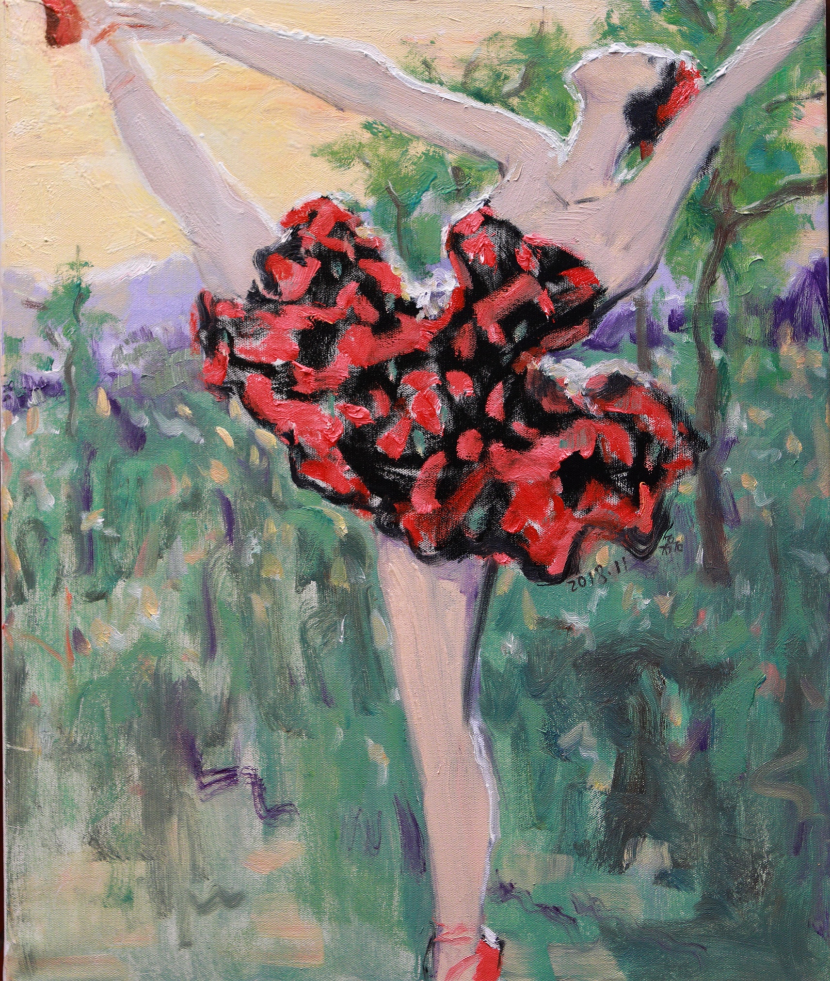 芭蕾系列油画之一
