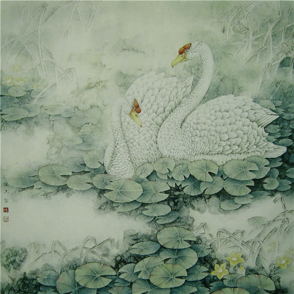 《春水依依》2006年作 85×85cm