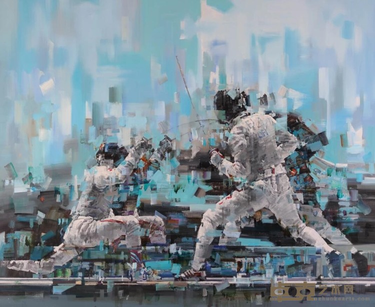 《剑气之十七 Fencing No.17》 李智华 115x140cm 2017年 布面油画 Oil on canvas