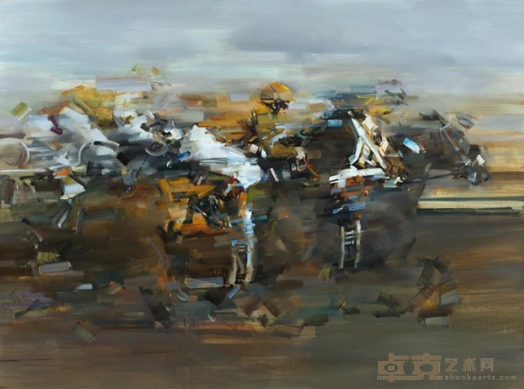 《策骑之十七 Horse Racing No.17》 李智华 60x80cm 2017年 布面油画 Oil on canvas