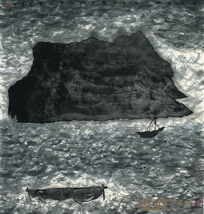 王飚 海风系列·云在天边水在杯 纸本水墨 72×68cm 2011年.jpg