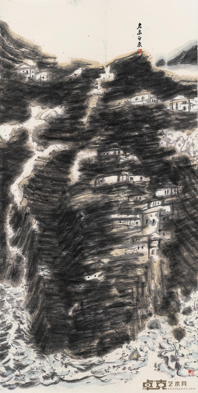 王飚 老岛印象 纸本水墨 136×68cm 2016年.jpg
