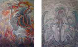 冯长江壁画《神话人物》系列作品赏析