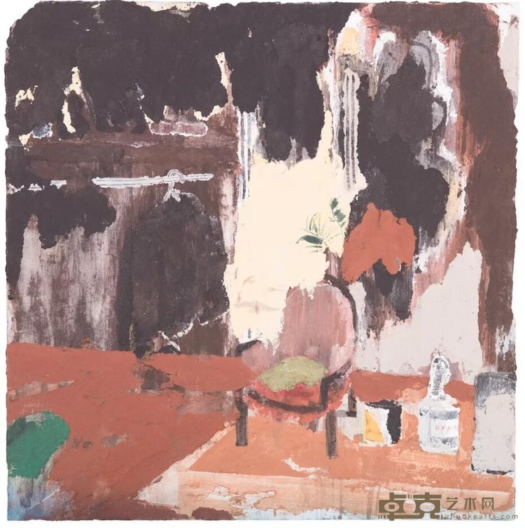 《灰色时光一》 李占100x100cm 2018年布面合成纸浆