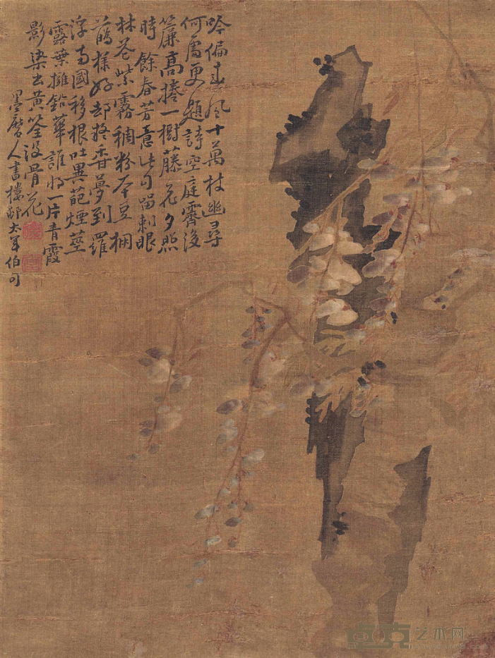 《藤花图》 李鱓 40×35cm 年份不详 设色绢本