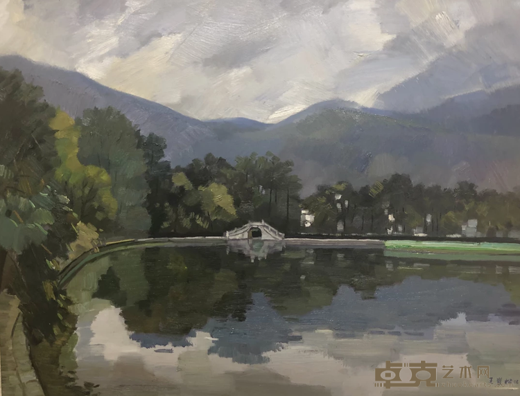 《南湖风光》 王岩松 70x90cm 2016年 亚麻油彩