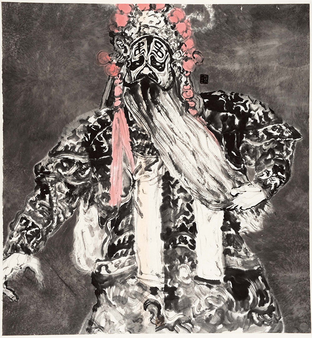 贺兰山 脸谱之一 水墨纸本 97×90cm 2017年