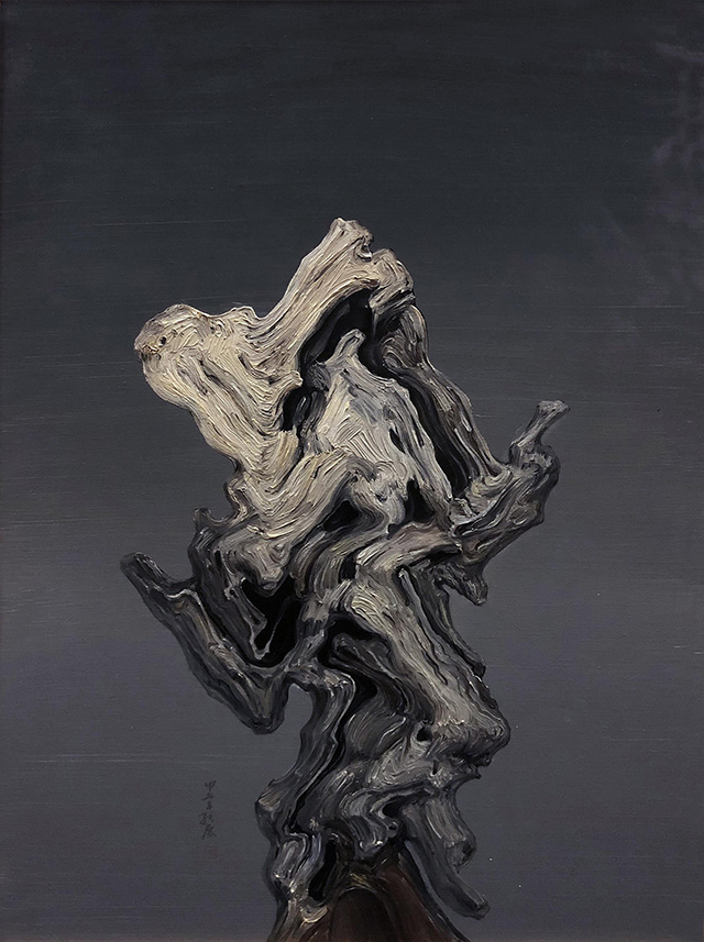 张展 《异石》之一 布面油画 80×60cm 2014年