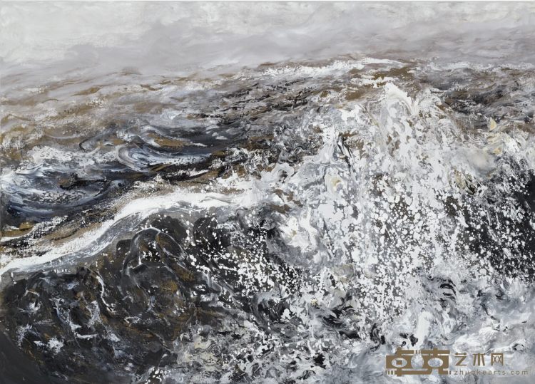 《破碎之浪·清晨》 玛吉·汉布林 122x107cm 2017年 布面油画