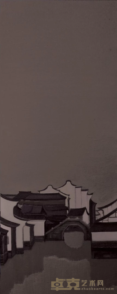 《水阁乌镇（三）》 刘长静 40×100cm 2018年 布面油画