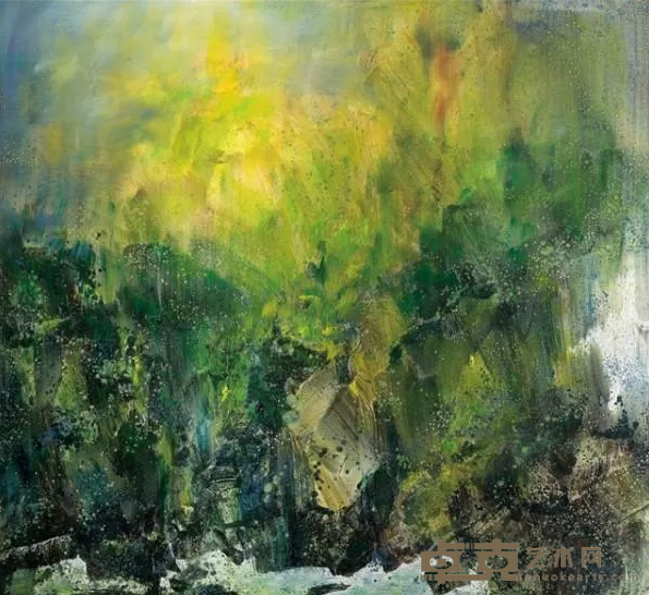 《意会山川·春萌》 廖学军 150x155cm 2015年 布面油画