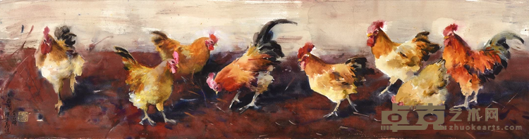 《八吉图》 李小澄 153x40cm