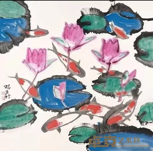 《锦鲤好运》 69x70cm