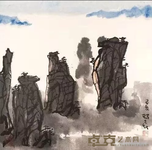 《武陵晨霧》 69x70cm