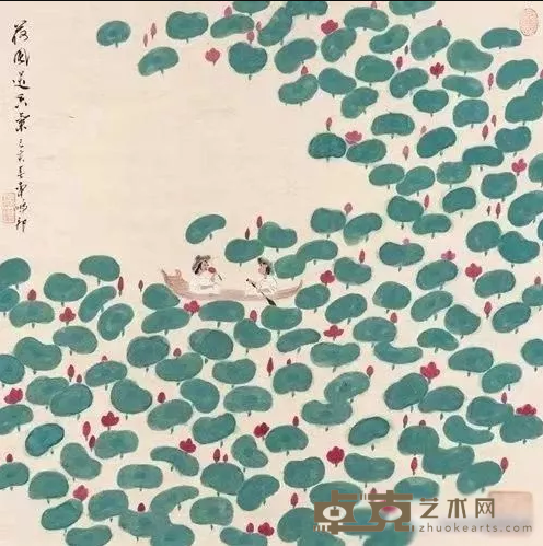 《荷风送香气》 50x51cm