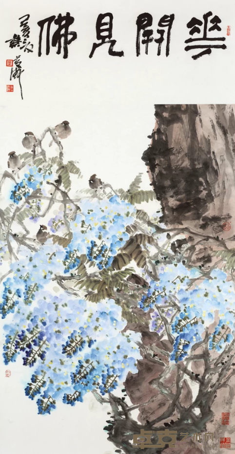 《花开见佛》 蔡庆洪 136x68cm 2019年 纸本设色