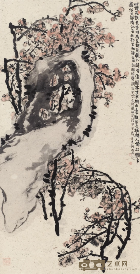 《古干斜横意自芳》 王志强 138x69cm 2014年 纸本设色