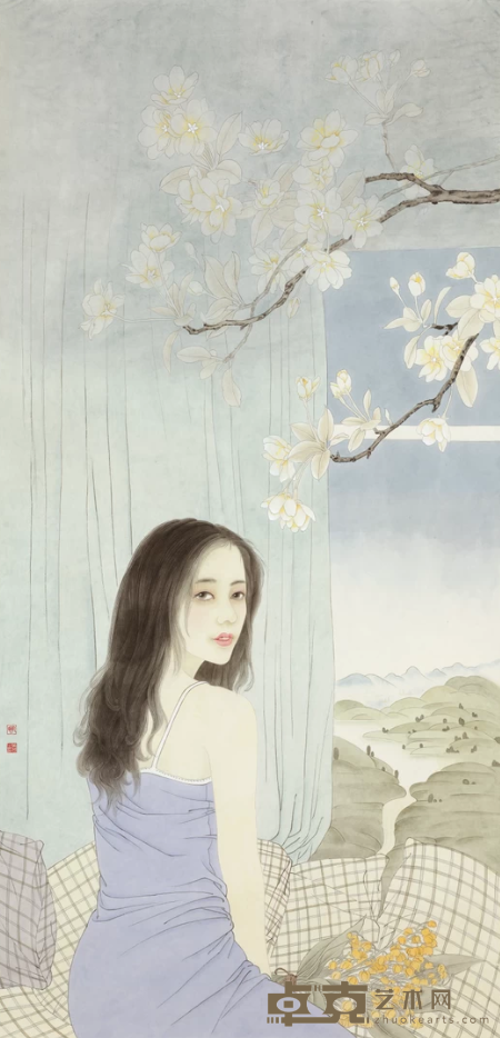 《静好》 孔美蓉 136x68cm 2018年 纸本设色