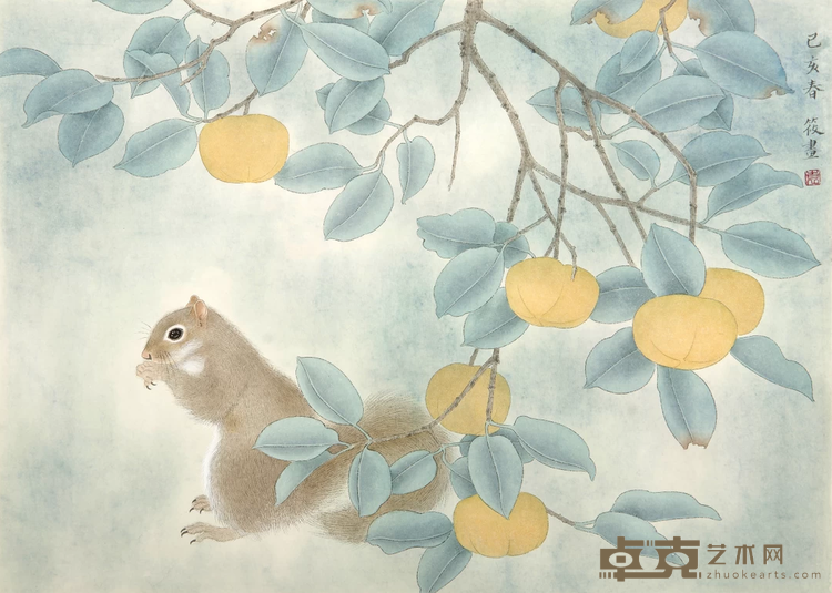 《午后香果》 袁晓娜 37x51cm 2019年 纸本设色