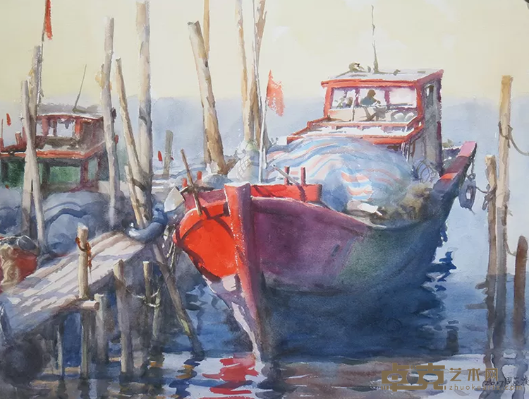 《红头船之韵》 周蓝凌 47x61cm