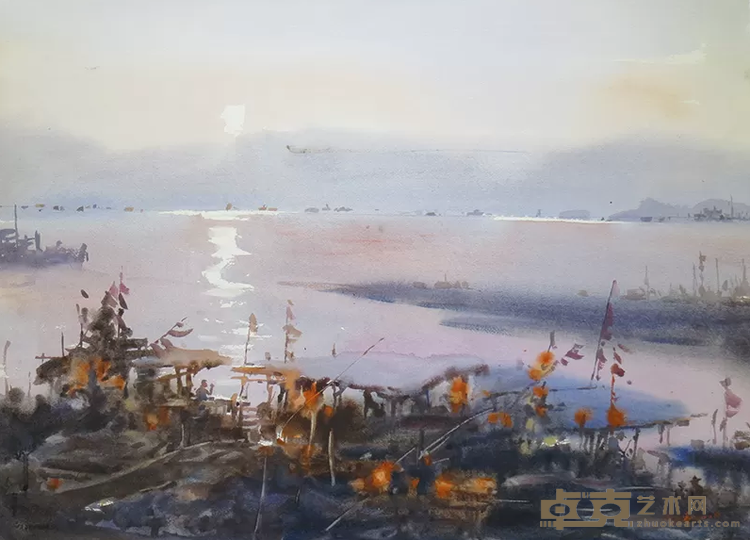 《争辉》 周蓝凌 57x76cm